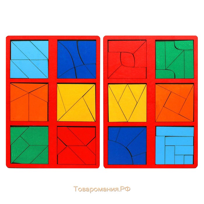 Набор 2 планшета «Сложи квадрат», 3 уровень (мини), цвета МИКС