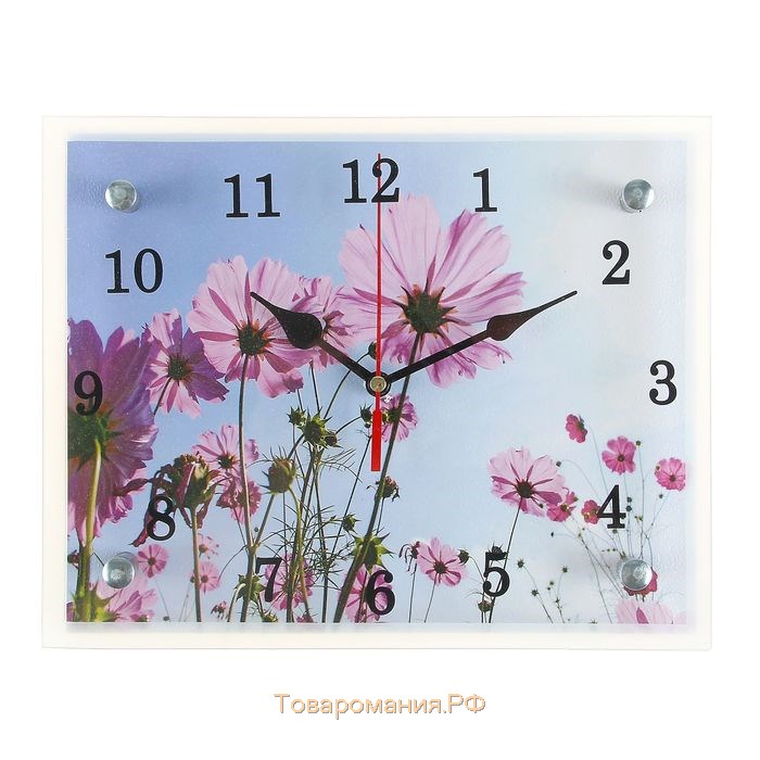 Часы-картина настенные, серия: Цветы, "Сиреневые цветы", 20х25  см