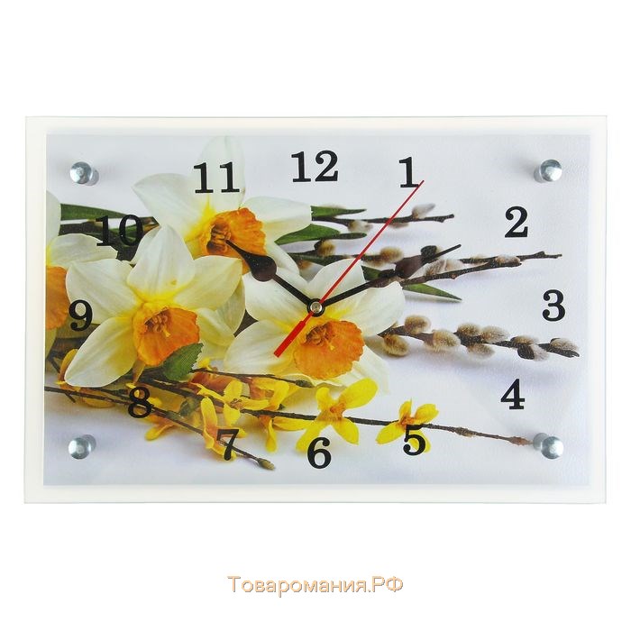 Часы настенные, серия: Цветы, "Первые цветы", 20х30 см