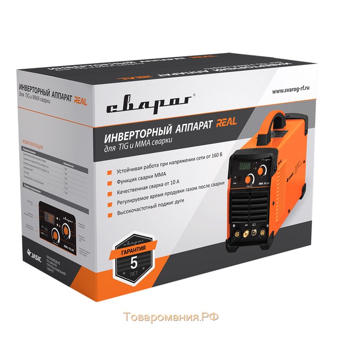 Инвертор сварочный "СВАРОГ" TIG 200 "REAL" W223, 7 кВт, 200А, 220В