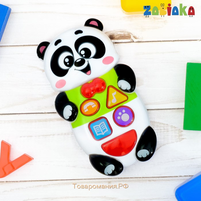 Музыкальная развивающая игрушка «Забавные зверята: Панда», русская озвучка, световые эффекты
