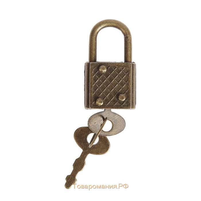 Замочек с ключиком для шкатулки металл набор 5 шт С286 бронза 3,1х1,7 см