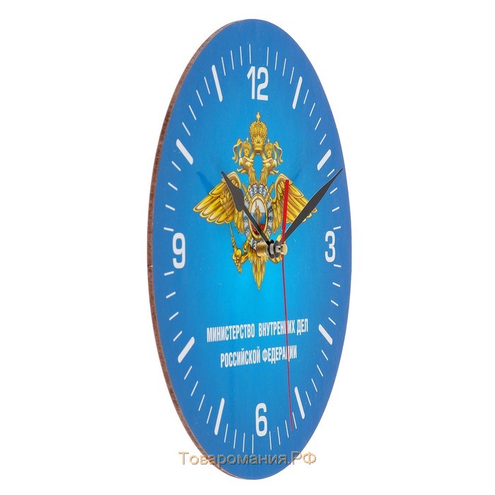 Часы настенные с символикой "МВД России", плавный ход, d=24 см