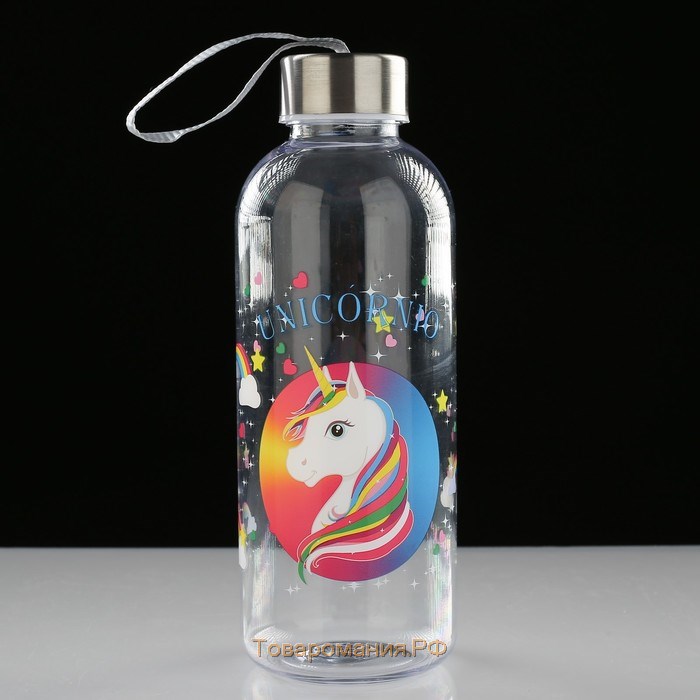 Бутылка для воды, 600 мл, "Единорог", 20 х 7 см