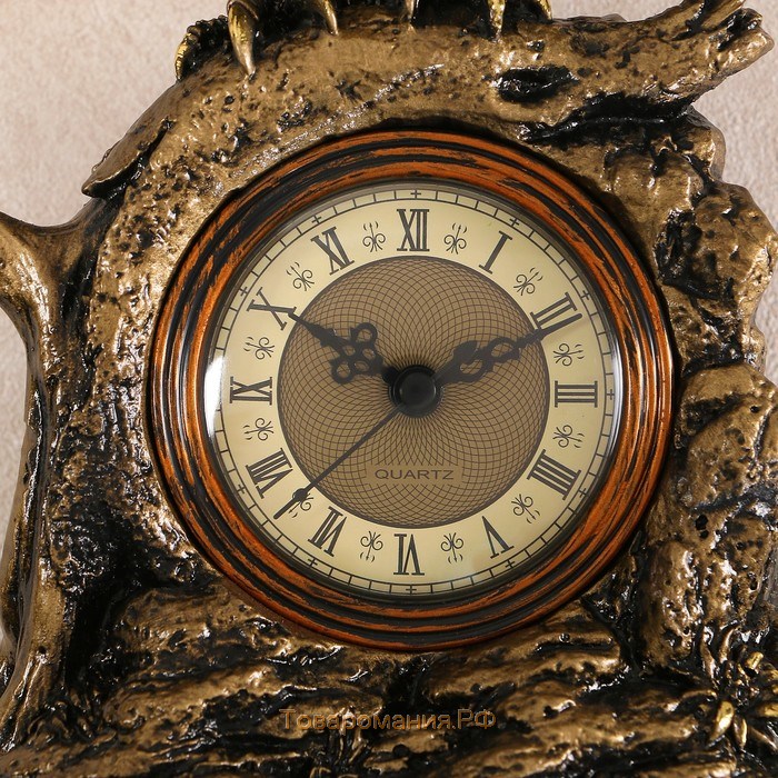 Часы настольные каминные "Орел расправил крылья", 35 см, золото