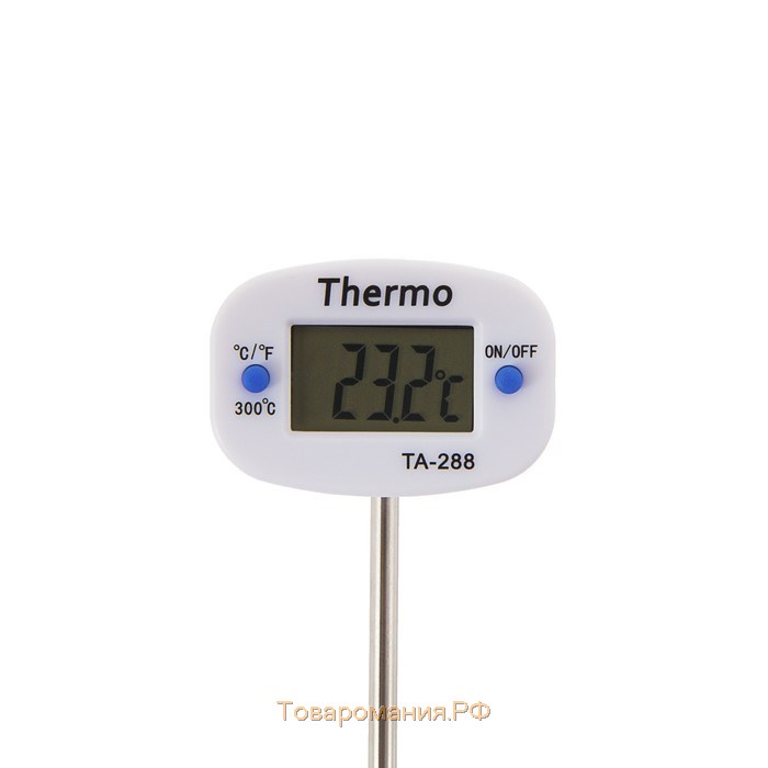 Термометр (термощуп) кухонный TA-288, максимальная температура 300 °C, от LR44, белый