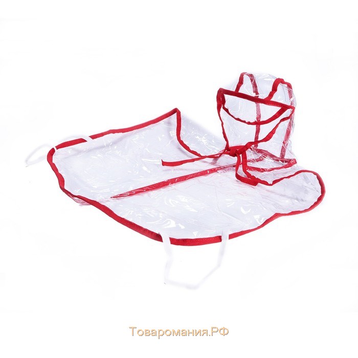 Дождевик с капюшоном для собак OSSO, р. 35 (ДС 35 см), прозрачный, окантовка микс цветов