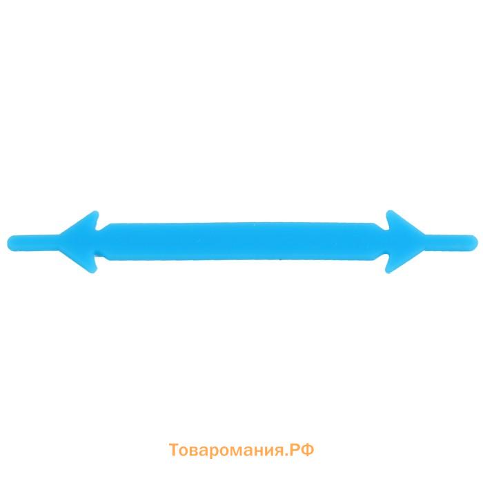 Набор шнурков для обуви, 6 шт, силиконовые, плоские, 13 мм, 9 см, цвет «радужный»