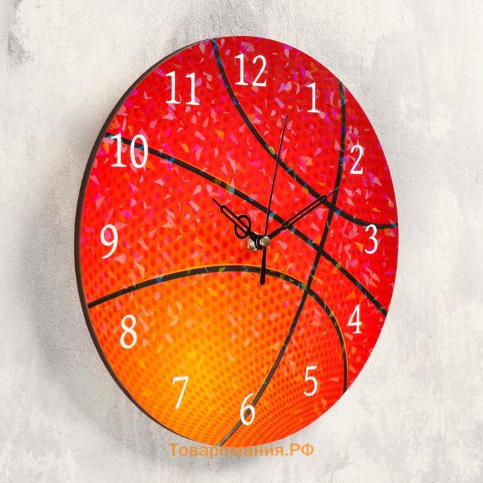 Часы настенные "Баскетбольный мяч", дискретный ход, d-23.5 см