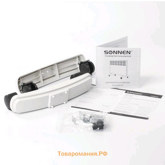 Обогреватель SONNEN X-1500, конвекторный, 1500 Вт, до 15 м², напольный/настенный, белый