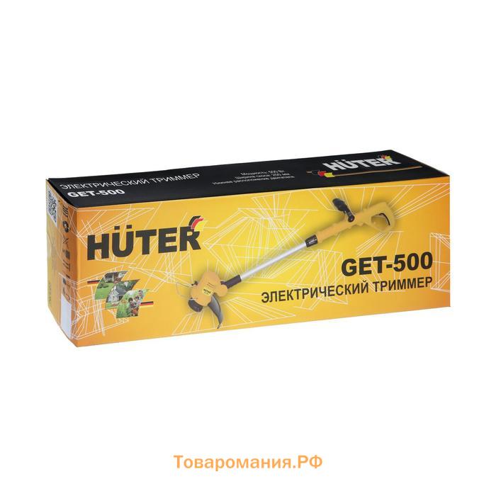 Триммер электрический Huter GET-500, 500 Вт, 12000 об/мин, d=1.2 мм, скос 25 см