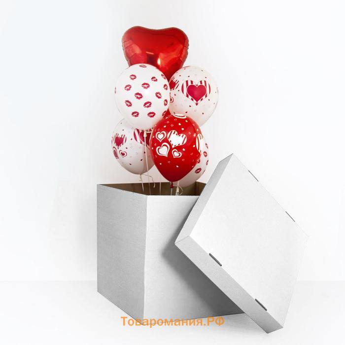 Коробка для воздушных шаров, белая, 60х60х60 см, 1 шт.