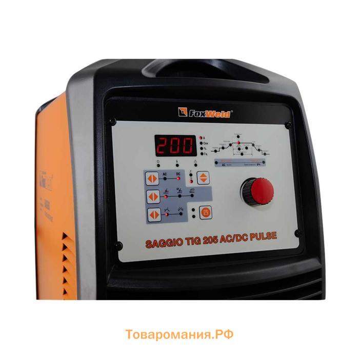 Аргонодуговой инвертор FoxWeld SAGGIO TIG 205 AC/DC PULSE, 230 В, 10-200 А