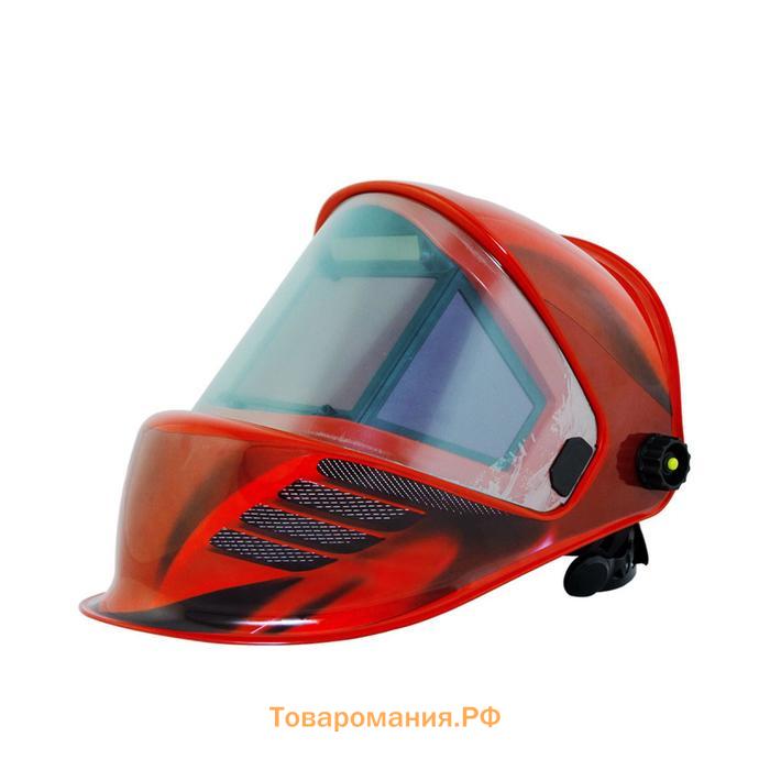 Маска сварщика FoxWeld "КОРУНД МЕГА", ф-р MEGA LED, DIN 4-8/8-13, 80х35х60 мм-2 шт., красная