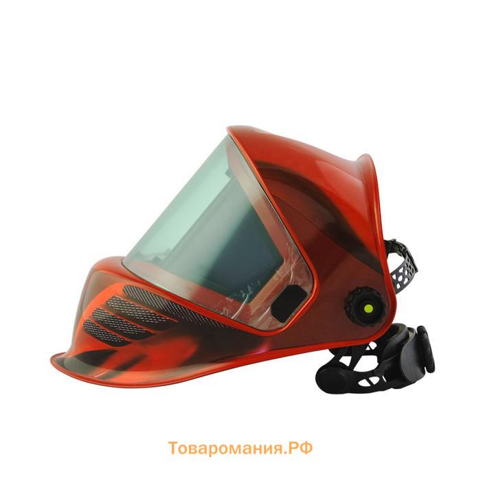 Маска сварщика FoxWeld "КОРУНД МЕГА", ф-р MEGA LED, DIN 4-8/8-13, 80х35х60 мм-2 шт., красная