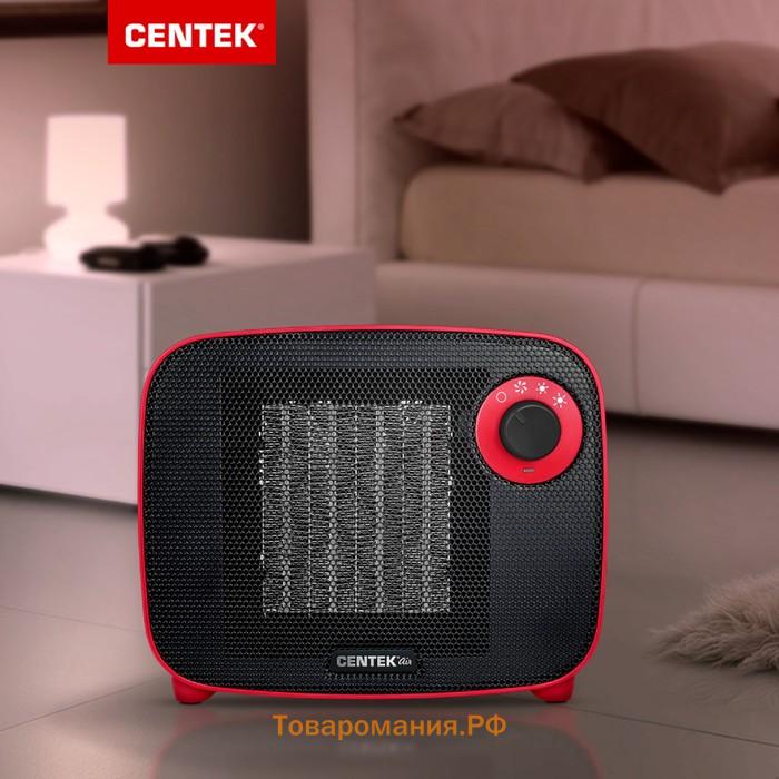 Тепловентилятор Centek CT-6022, керамический, настольный, 1500 Вт, 15 м², красный