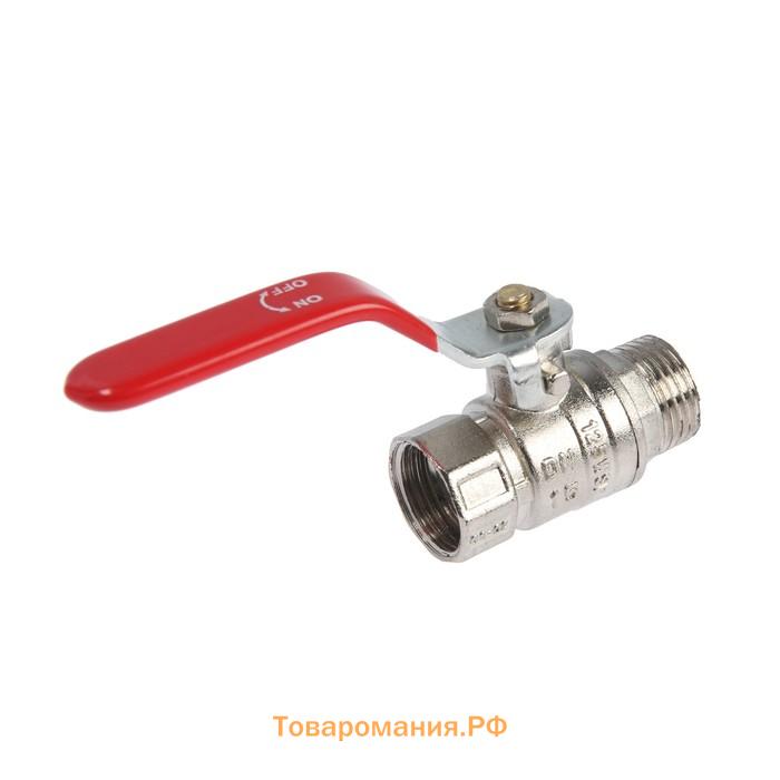 Кран шаровой ZEIN engr, нр/вр 1/2", PN 4, для холодной воды, 5-45°С, рычаг, цинк