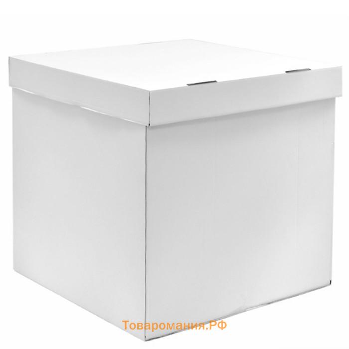 Коробка для воздушных шаров с наклейками «Единороги», белый, 70х70х70 см, набор 5 шт.