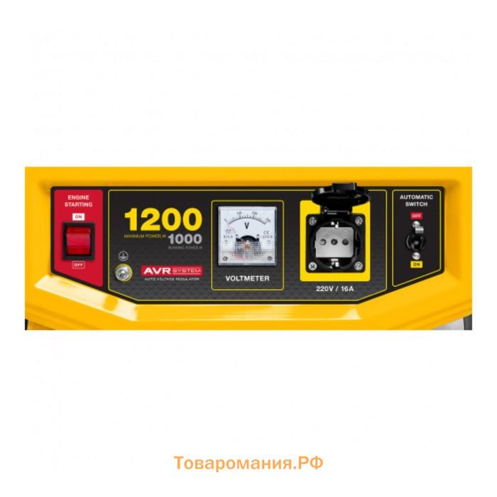 Генератор бензиновый STEHER GS-1500, 4Т, 220 В, 1200 Вт, 4 л.с., ручной стартер, 4.4 л
