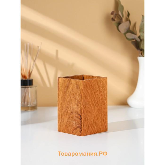 Подставка для столовых приборов Adelica, 12×8×8 см, дуб