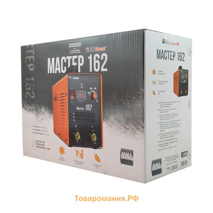 Сварочный инвертор Master 162, без кейса, комплект, ПРОФ ММА, ПВ 100%, 6,8 кг, 20 - 160А