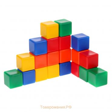 Набор цветных кубиков, 20 штук, 6 х 6 см