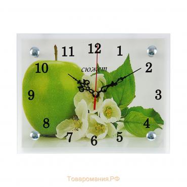 Часы-картина настенные, серия: Кухня, "Яблоко", 20х25 см