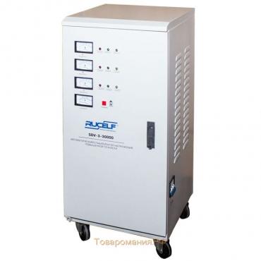 Стабилизатор напряжения RUCELF SDV-3-30000, электромех., напольный, точн. ±3.5%, 30000 ВА