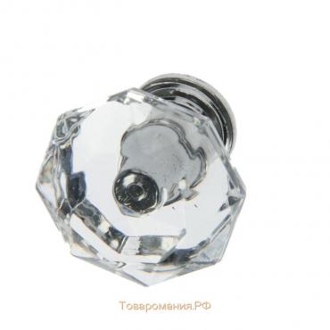 Ручка для шкатулки металл "Кристалл" серебро набор 2 шт 2,2х2,2 см