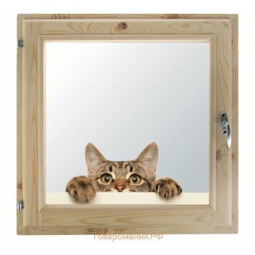 Окно, 60×60см, "Кошак", однокамерный стеклопакет