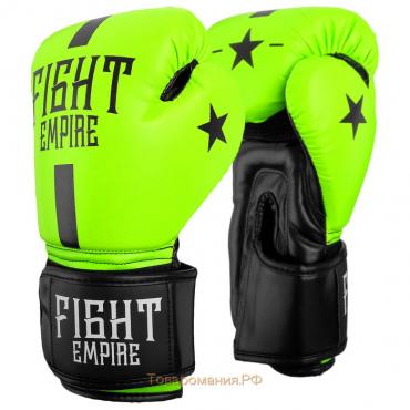 Перчатки боксёрские FIGHT EMPIRE, салатовые, размер 12 oz