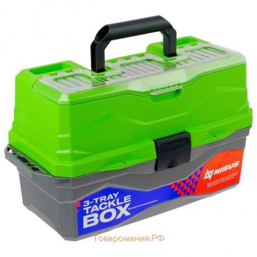 Ящик рыболовный Tackle Box трёхполочный NISUS, зеленый