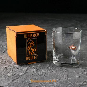 Стакан "Непробиваемый. Whiskey Bullet", с пулей, виски, 250 мл