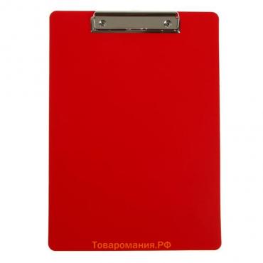 Планшет с зажимом А4, 1000 мкм, Calligrata ЭКОНОМ гибкий, пластик, красный (клипборд)