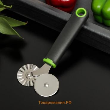 Нож для пиццы и теста двухсторонний Lime, 17×7,5 см, цвет чёрный