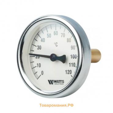 Термометр Watts 10005800, биметаллический, с погружной гильзой 63 мм 1/2", штуцер 50 мм