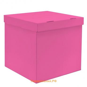 Коробка 60х60х60 см, розовая, с крышкой, 1шт.